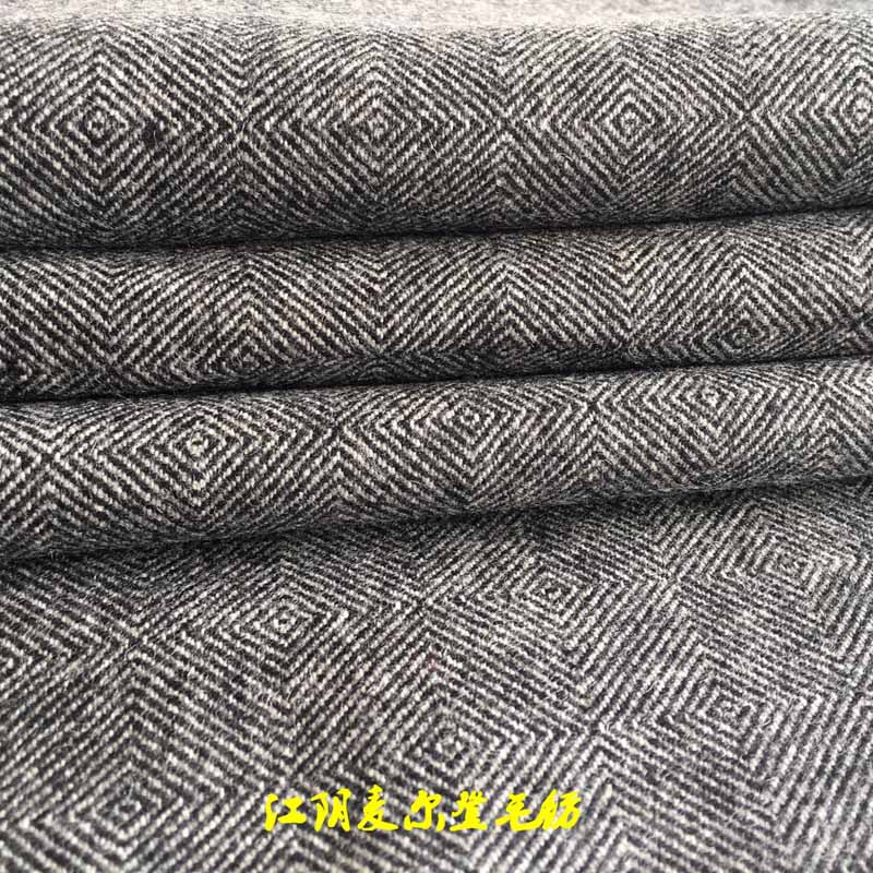 50毛50化纖黑料回字呢 黑白人字呢