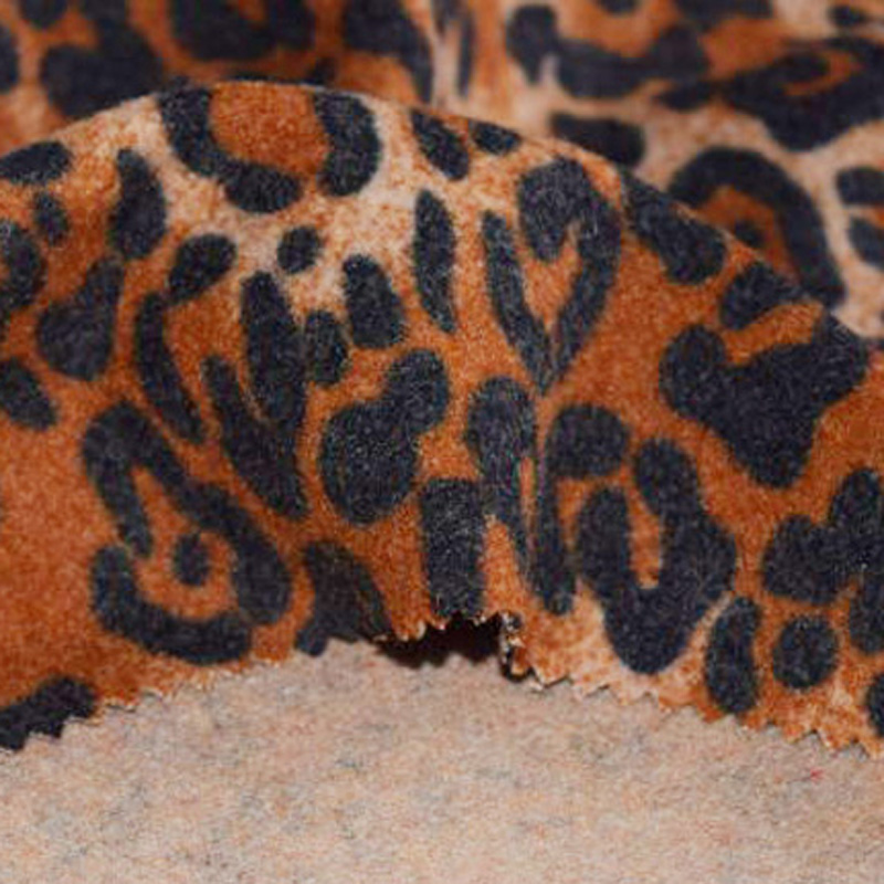 麥呢印花豹紋毛呢面料印花豹紋豹紋